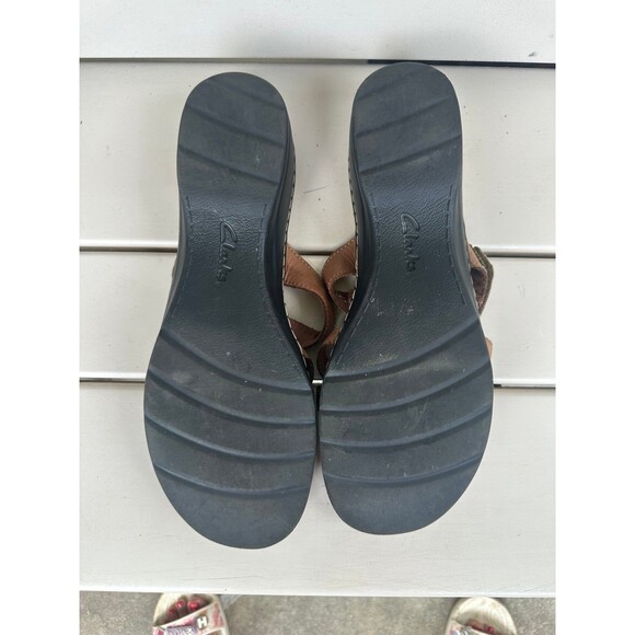 Clarks Collection Women's Hayla Theme Slip On Leather Sandals Slippers Shoes 12 - Picture 6 of 7